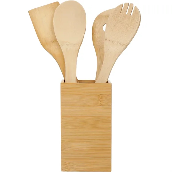 Bamboo 4-piece Kitchen Tool Set and Canister - Bamboo 4-piece Kitchen Tool Set and Canister - Image 7 of 7