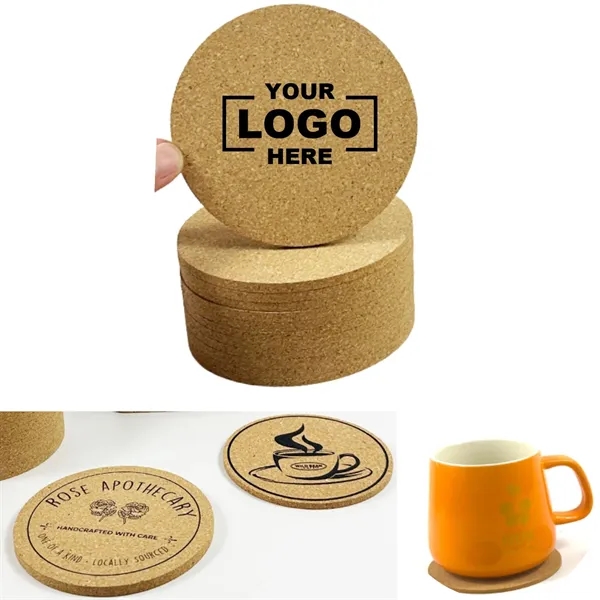 Custom Round Cork Coaster 3.5" Diameter - Custom Round Cork Coaster 3.5" Diameter - Image 0 of 4