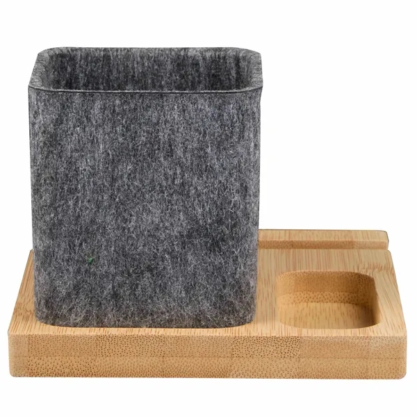 Recycled Felt & Bamboo Pen Holder - Recycled Felt & Bamboo Pen Holder - Image 3 of 10