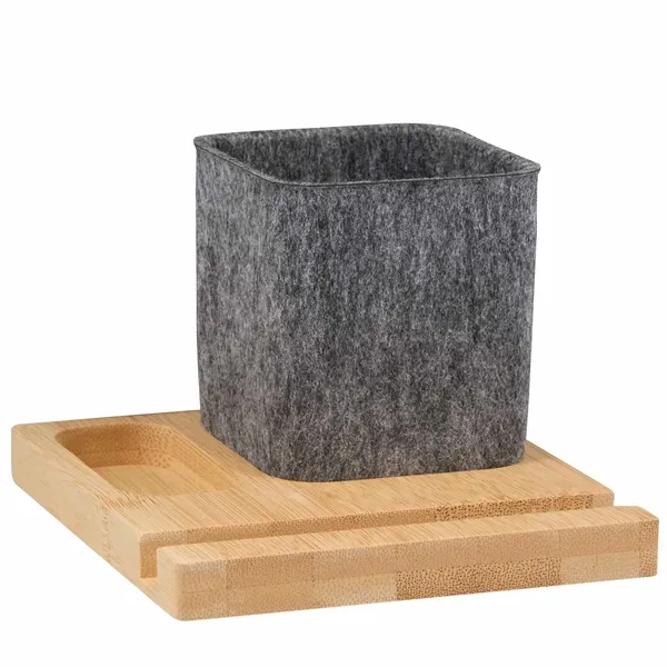 Recycled Felt & Bamboo Pen Holder - Recycled Felt & Bamboo Pen Holder - Image 7 of 10