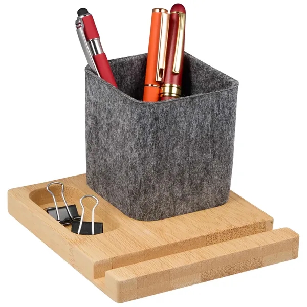 Recycled Felt & Bamboo Pen Holder - Recycled Felt & Bamboo Pen Holder - Image 9 of 10