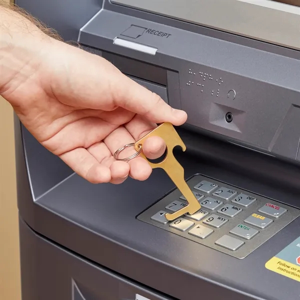 No Contact Keychain Bottle Opener - Brass - No Contact Keychain Bottle Opener - Brass - Image 6 of 6