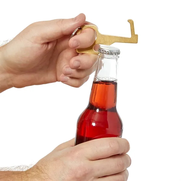 No Contact Keychain Bottle Opener - Brass - No Contact Keychain Bottle Opener - Brass - Image 5 of 6