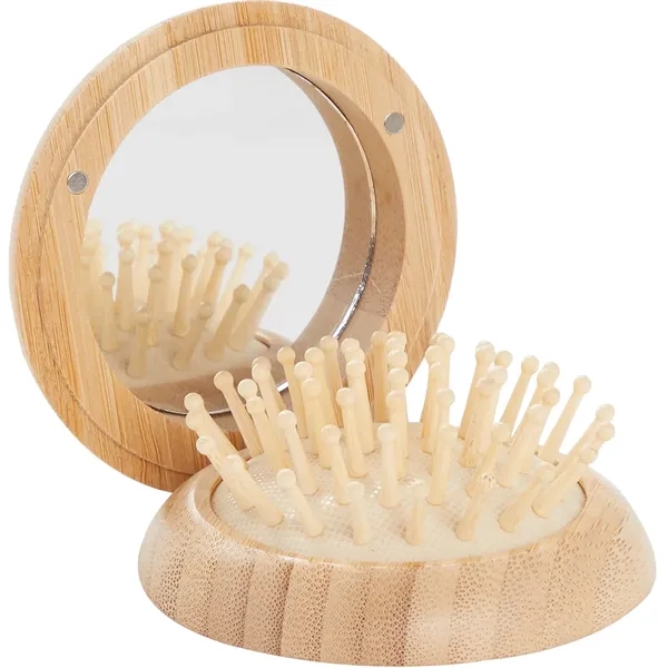 FSC® 100% Bamboo Compact Mirror/Brush - FSC® 100% Bamboo Compact Mirror/Brush - Image 4 of 5