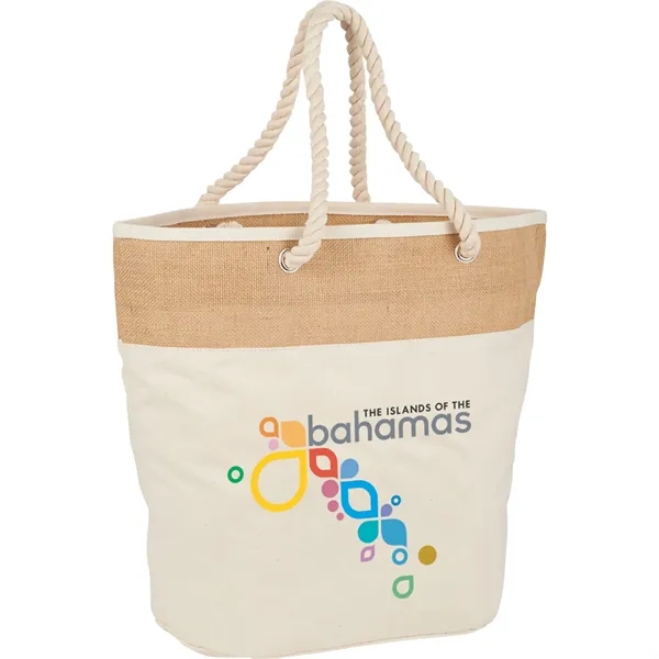 Jute Accent 12oz Cotton Canvas Rope Tote - Jute Accent 12oz Cotton Canvas Rope Tote - Image 3 of 3