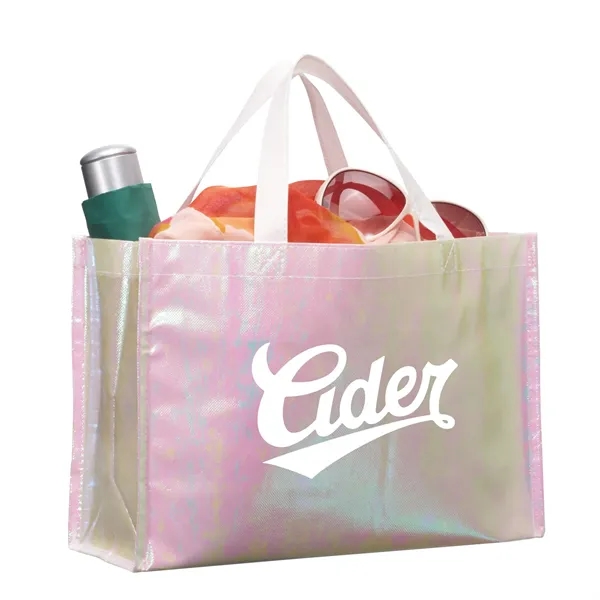 Iridescent Non-Woven Shopper Tote - Iridescent Non-Woven Shopper Tote - Image 2 of 4
