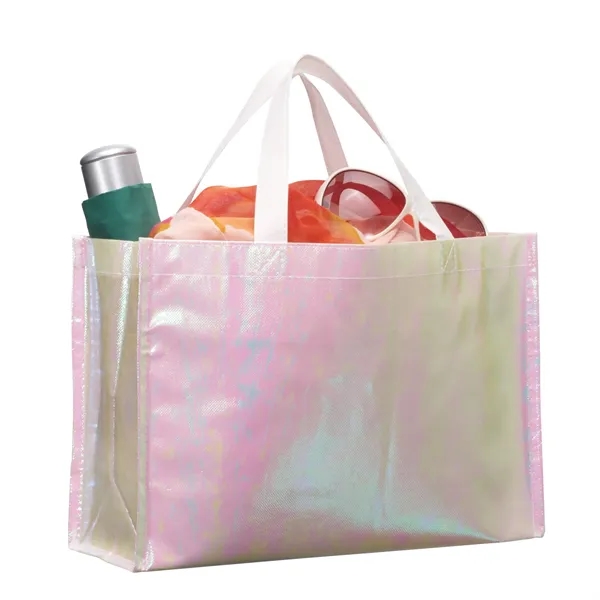 Iridescent Non-Woven Shopper Tote - Iridescent Non-Woven Shopper Tote - Image 3 of 4