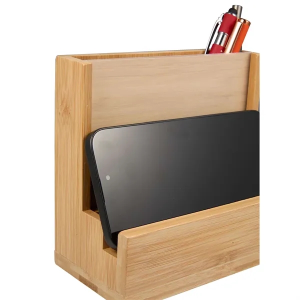 FSC® 100% Bamboo Photo Frame Desktop Organizer - FSC® 100% Bamboo Photo Frame Desktop Organizer - Image 3 of 11