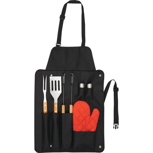 BBQ Now Apron and 7 piece BBQ Set - BBQ Now Apron and 7 piece BBQ Set - Image 1 of 6