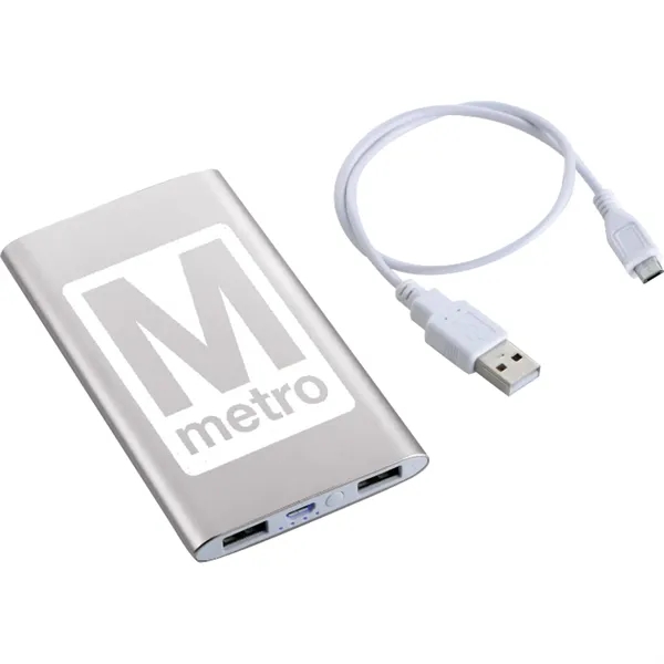 Sleek Aluminum 4000 mAh Power Bank - Sleek Aluminum 4000 mAh Power Bank - Image 6 of 9