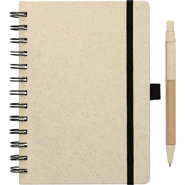 FSC® Mix 5" x 7" Wheat Straw Notebook with Pen - FSC® Mix 5" x 7" Wheat Straw Notebook with Pen - Image 2 of 8