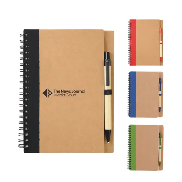 FSC® Mix 5" x 7" Eco Spiral Notebook with Pen - FSC® Mix 5" x 7" Eco Spiral Notebook with Pen - Image 2 of 14