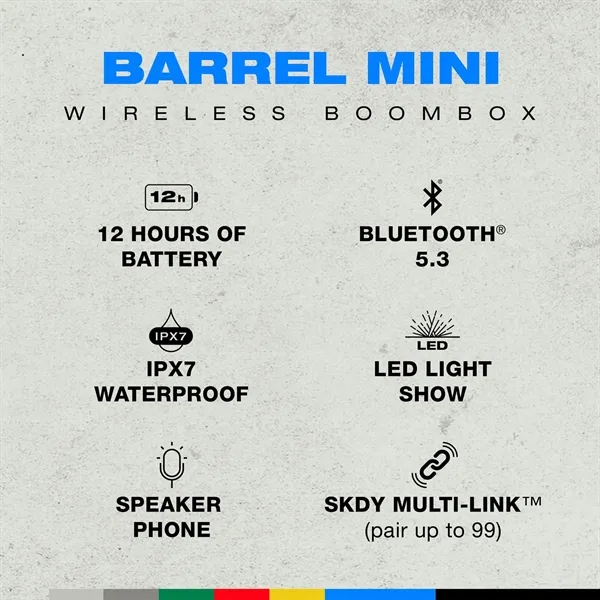 Skullcandy Barrel Mini Party Speaker - Skullcandy Barrel Mini Party Speaker - Image 7 of 11
