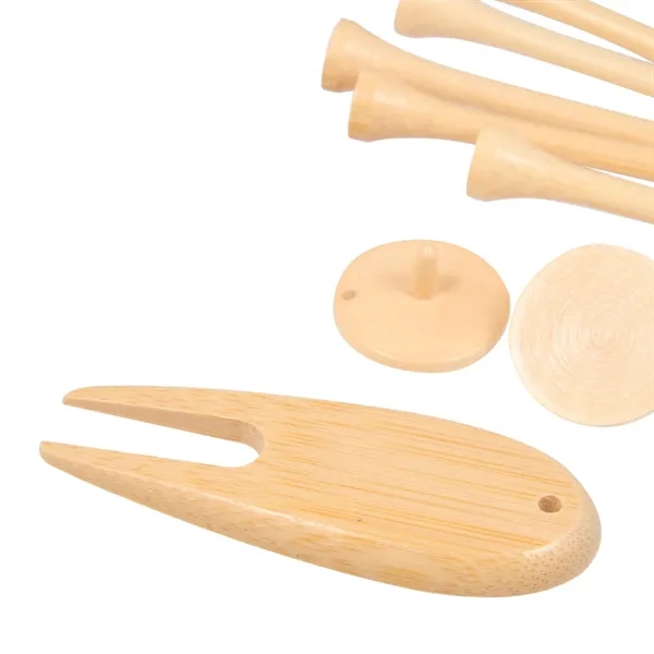 Bamboo Golf Tee Set with Recycled Pouch - Bamboo Golf Tee Set with Recycled Pouch - Image 8 of 9