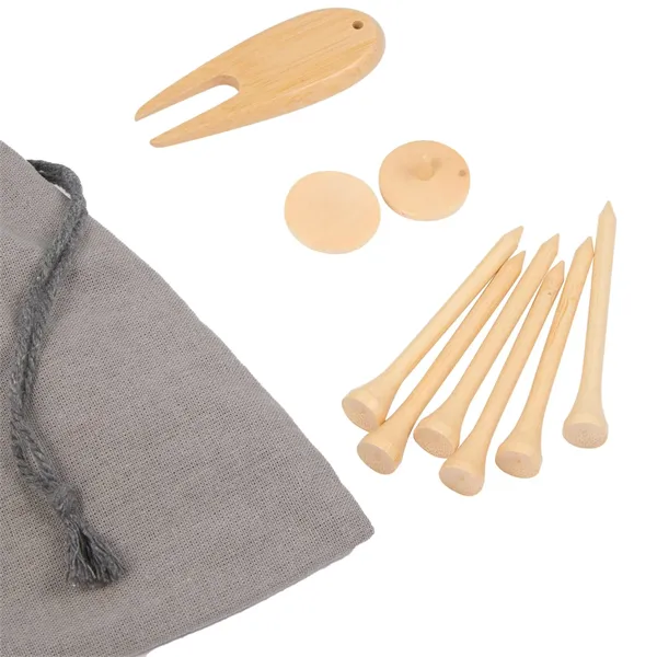 Bamboo Golf Tee Set with Recycled Pouch - Bamboo Golf Tee Set with Recycled Pouch - Image 7 of 9