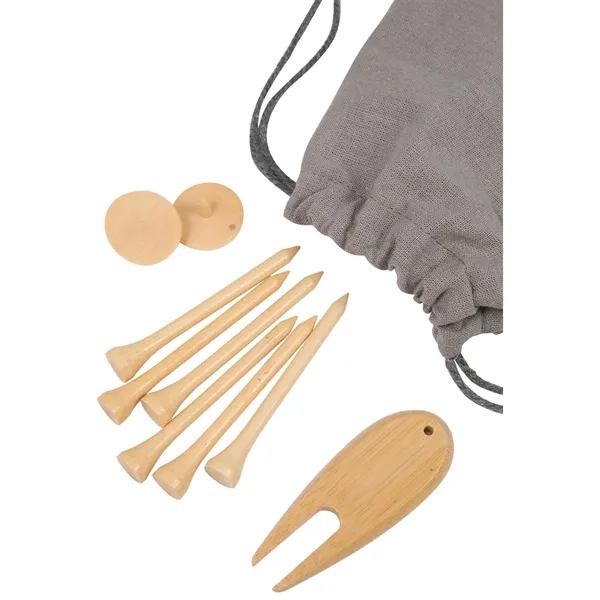 Bamboo Golf Tee Set with Recycled Pouch - Bamboo Golf Tee Set with Recycled Pouch - Image 5 of 9
