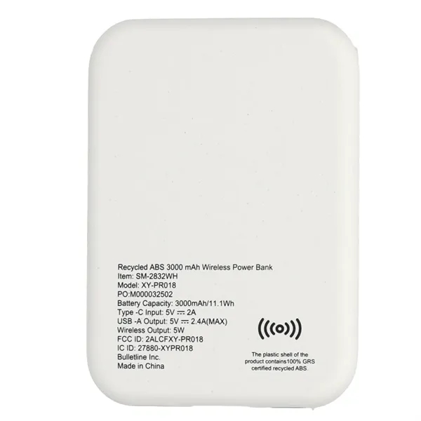 Recycled ABS 3000 mAh Wireless Power Bank - Recycled ABS 3000 mAh Wireless Power Bank - Image 4 of 11