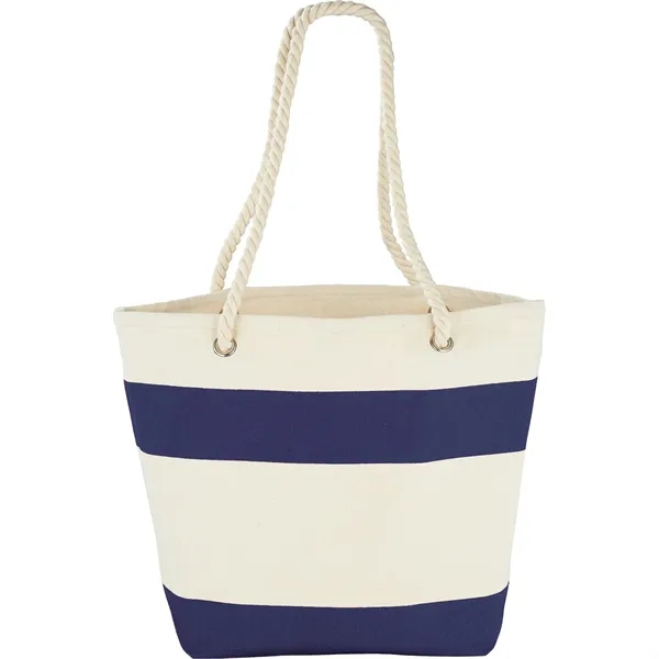Capri Stripes 12oz Cotton Canvas Shopper Tote - Capri Stripes 12oz Cotton Canvas Shopper Tote - Image 1 of 2