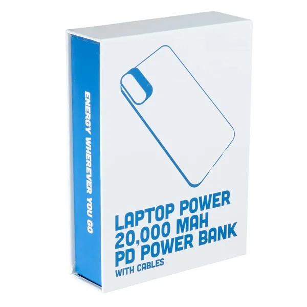 Laptop Power 20,000 mAh PD Power Bank with Cables - Laptop Power 20,000 mAh PD Power Bank with Cables - Image 9 of 10