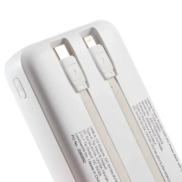Laptop Power 20,000 mAh PD Power Bank with Cables - Laptop Power 20,000 mAh PD Power Bank with Cables - Image 3 of 10