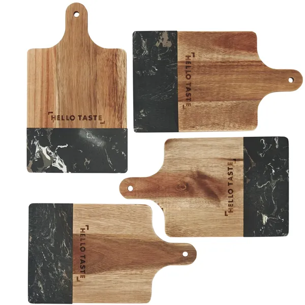 Black Marble and Wood Cutting Board - Black Marble and Wood Cutting Board - Image 0 of 7