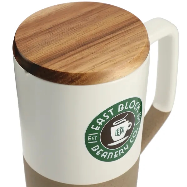 Tahoe Tea & Coffee Ceramic Mug with Wood Lid 16oz - Tahoe Tea & Coffee Ceramic Mug with Wood Lid 16oz - Image 3 of 15