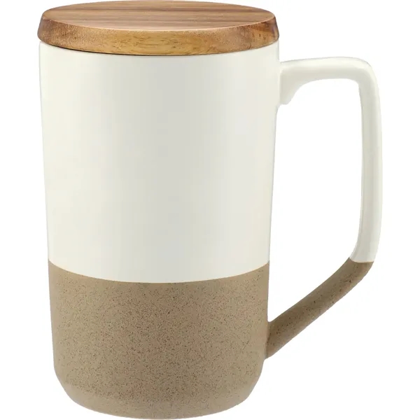 Tahoe Tea & Coffee Ceramic Mug with Wood Lid 16oz - Tahoe Tea & Coffee Ceramic Mug with Wood Lid 16oz - Image 5 of 15
