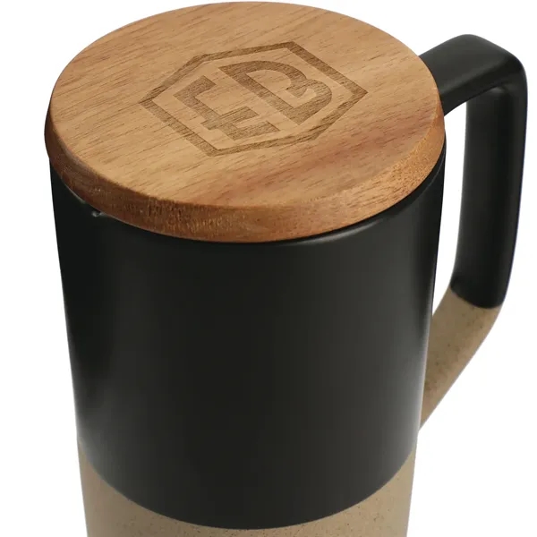 Tahoe Tea & Coffee Ceramic Mug with Wood Lid 16oz - Tahoe Tea & Coffee Ceramic Mug with Wood Lid 16oz - Image 10 of 15