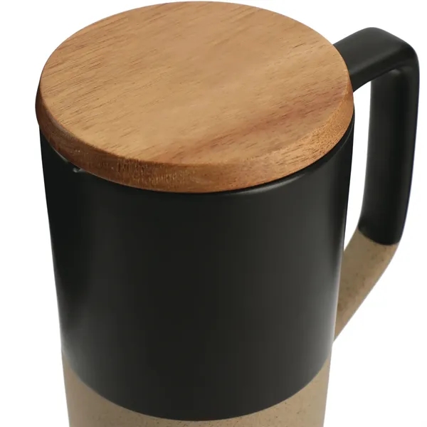 Tahoe Tea & Coffee Ceramic Mug with Wood Lid 16oz - Tahoe Tea & Coffee Ceramic Mug with Wood Lid 16oz - Image 14 of 15