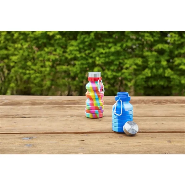 Zigoo Silicone Collapsible Bottle 18oz - Tie Dye - Zigoo Silicone Collapsible Bottle 18oz - Tie Dye - Image 4 of 15