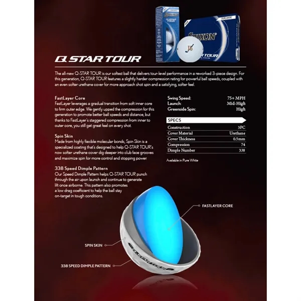Srixon Q-STAR TOUR Golf Balls - 3 Pack - Srixon Q-STAR TOUR Golf Balls - 3 Pack - Image 3 of 6