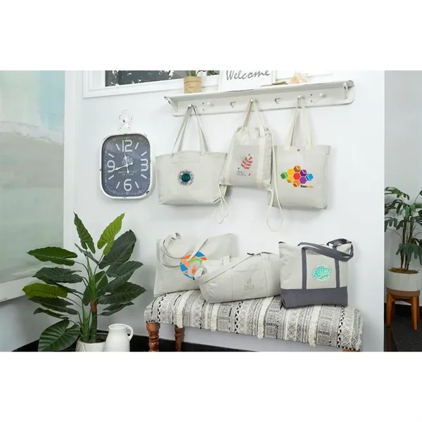 Repose 10oz Recycled Cotton Box Tote w/Snap - Repose 10oz Recycled Cotton Box Tote w/Snap - Image 9 of 13