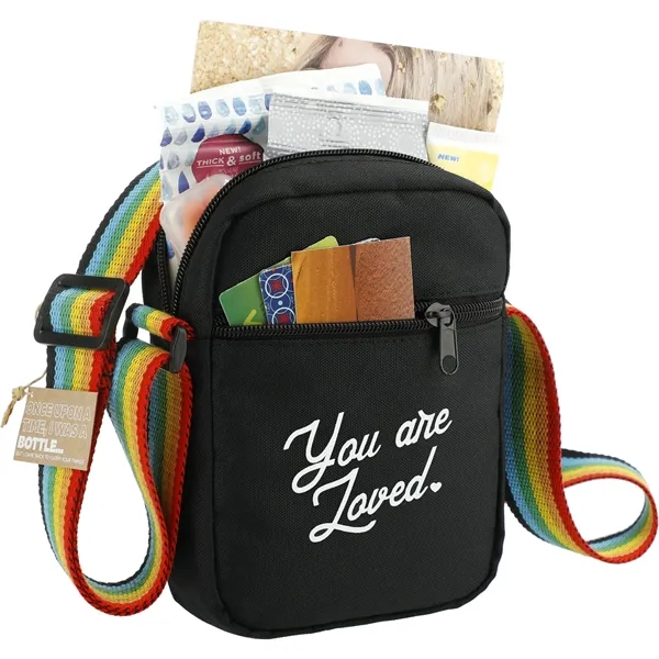Rainbow RPET Crossbody Tote - Rainbow RPET Crossbody Tote - Image 3 of 4