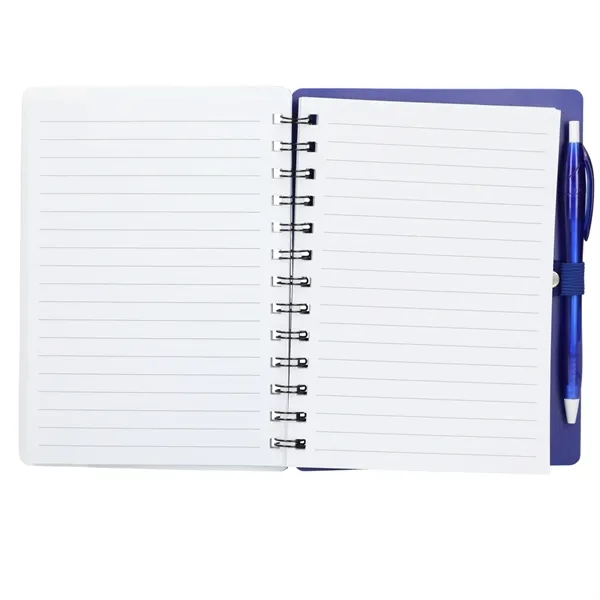 5" x 7" Recycled Dual Pocket Spiral Notebook w Pen - 5" x 7" Recycled Dual Pocket Spiral Notebook w Pen - Image 2 of 19