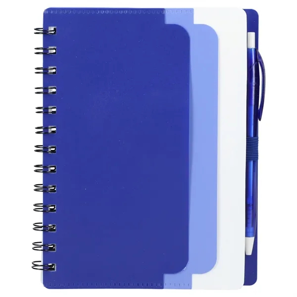 5" x 7" Recycled Dual Pocket Spiral Notebook w Pen - 5" x 7" Recycled Dual Pocket Spiral Notebook w Pen - Image 3 of 19