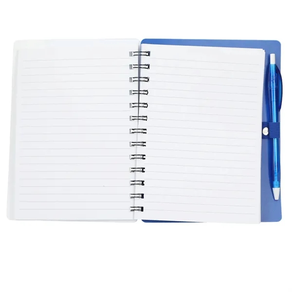 5" x 7" Recycled Dual Pocket Spiral Notebook w Pen - 5" x 7" Recycled Dual Pocket Spiral Notebook w Pen - Image 6 of 19