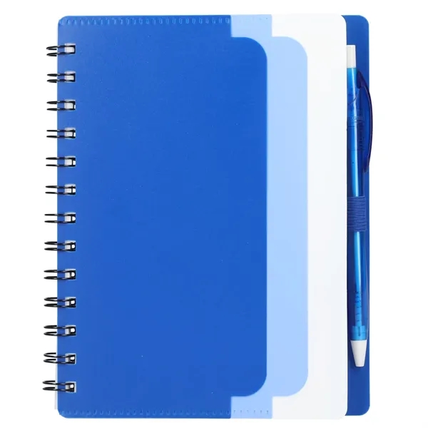 5" x 7" Recycled Dual Pocket Spiral Notebook w Pen - 5" x 7" Recycled Dual Pocket Spiral Notebook w Pen - Image 7 of 19
