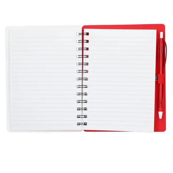 5" x 7" Recycled Dual Pocket Spiral Notebook w Pen - 5" x 7" Recycled Dual Pocket Spiral Notebook w Pen - Image 9 of 19