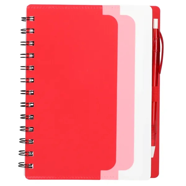5" x 7" Recycled Dual Pocket Spiral Notebook w Pen - 5" x 7" Recycled Dual Pocket Spiral Notebook w Pen - Image 10 of 19