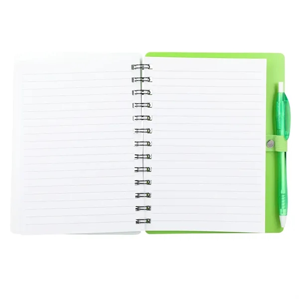 5" x 7" Recycled Dual Pocket Spiral Notebook w Pen - 5" x 7" Recycled Dual Pocket Spiral Notebook w Pen - Image 13 of 19