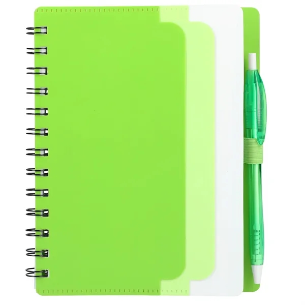 5" x 7" Recycled Dual Pocket Spiral Notebook w Pen - 5" x 7" Recycled Dual Pocket Spiral Notebook w Pen - Image 14 of 19