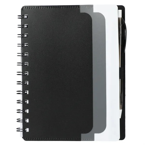 5" x 7" Recycled Dual Pocket Spiral Notebook w Pen - 5" x 7" Recycled Dual Pocket Spiral Notebook w Pen - Image 18 of 19