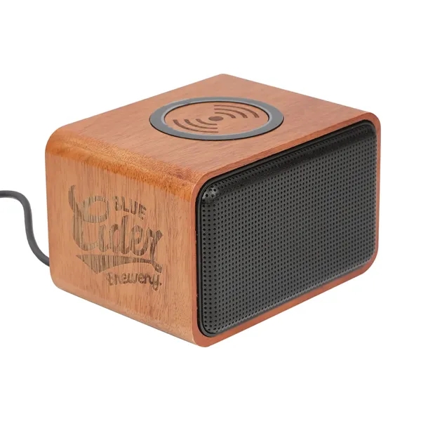 Wood Bluetooth Speaker with Wireless Charging Pad - Wood Bluetooth Speaker with Wireless Charging Pad - Image 1 of 12