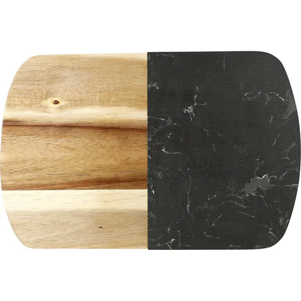 Black Marble Cheese Board Set with Knives - Black Marble Cheese Board Set with Knives - Image 3 of 10
