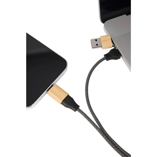 FSC® 100% Bamboo 5-in-1 100W Laptop Charging Cable - FSC® 100% Bamboo 5-in-1 100W Laptop Charging Cable - Image 5 of 8