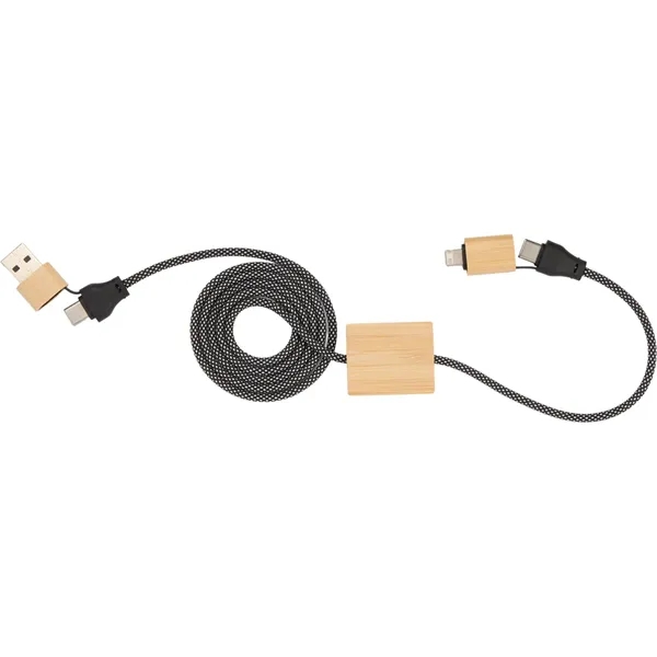 FSC® 100% Bamboo 5-in-1 100W Laptop Charging Cable - FSC® 100% Bamboo 5-in-1 100W Laptop Charging Cable - Image 1 of 8