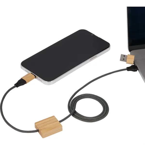 FSC® 100% Bamboo 5-in-1 100W Laptop Charging Cable - FSC® 100% Bamboo 5-in-1 100W Laptop Charging Cable - Image 7 of 8
