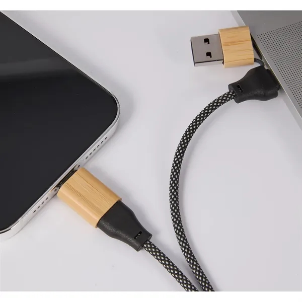 FSC® 100% Bamboo 5-in-1 100W Laptop Charging Cable - FSC® 100% Bamboo 5-in-1 100W Laptop Charging Cable - Image 6 of 8