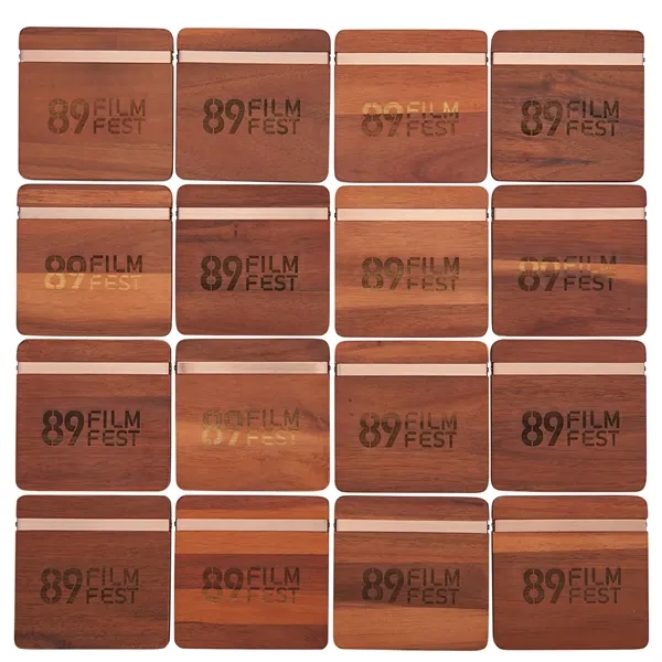 Graze Wood and Metal Coaster Set