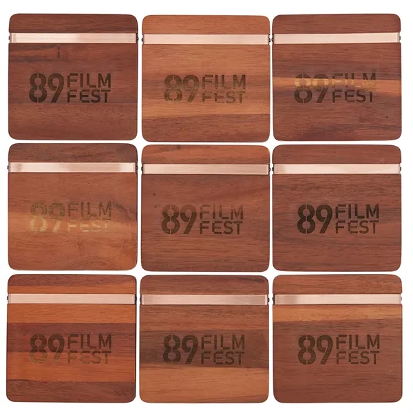 Graze Wood and Metal Coaster Set - Graze Wood and Metal Coaster Set - Image 3 of 7